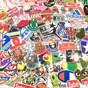 100 Brand name waterproof trendy stickers